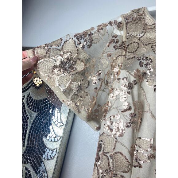 NWT ADRIANNA PAPELL DRESS 4 GOLD COCKTAIL PARTY FESTIVE HOLIDAYS - Picture 9 of 12